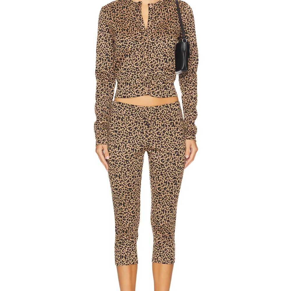 Lioness x Revolve Cheetah Print Capri and Cardigan Set